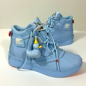 Sorel Out N About IV Splashy Waterproof Duck Boots Blue Arctic Sea 9.5 NEW